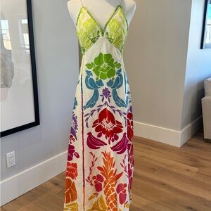 FARM Rio Multicolor Tropical Print Maxi Dress